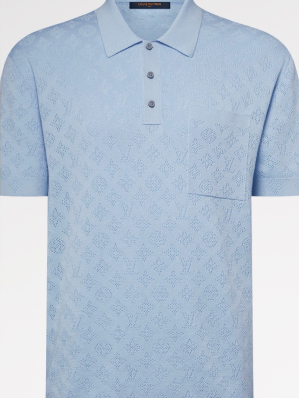 Louis Vuitton Light Blue Monogram Polo Shirt
